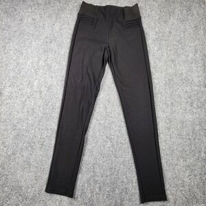 Maze Collection Black High Waisted Ponte Leggings Ruched Hip Detail Small